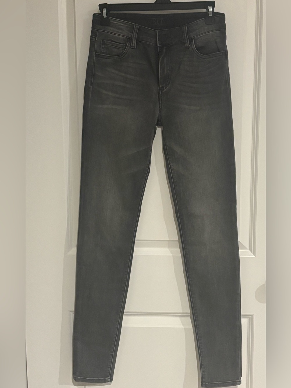 Kut from the Kloth Dark Gray Hugh Rise Toothpick Skinny Jeans